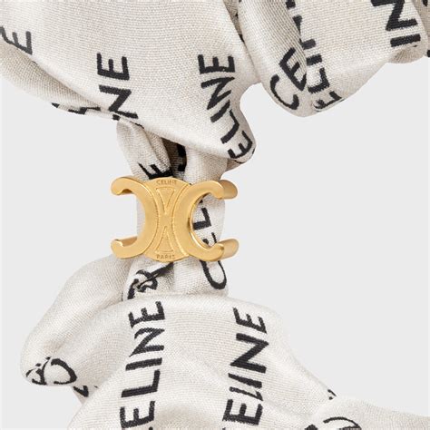 celine scrunchie bracelet|Celine Scrunchy Rayure in Silk and Brass with Gold finish.